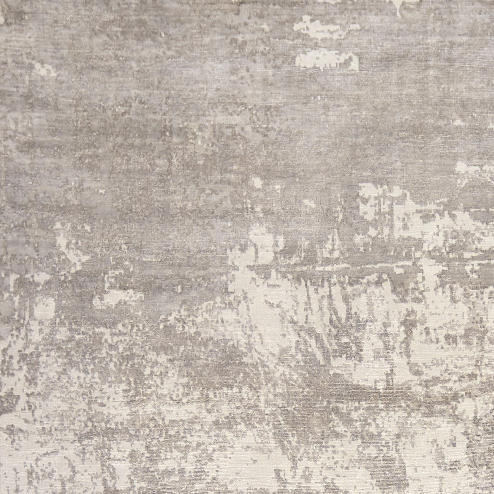 HomeRoots 5'x7' Beige Hand Loomed Abstract Paint Splatter Indoor Area Rug