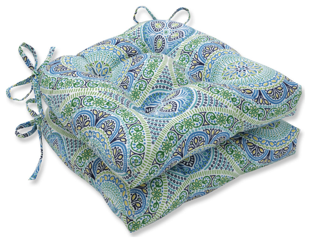 Delancey Lagoon Outdoor Deluxe Tufted Chairpad Set of 2
