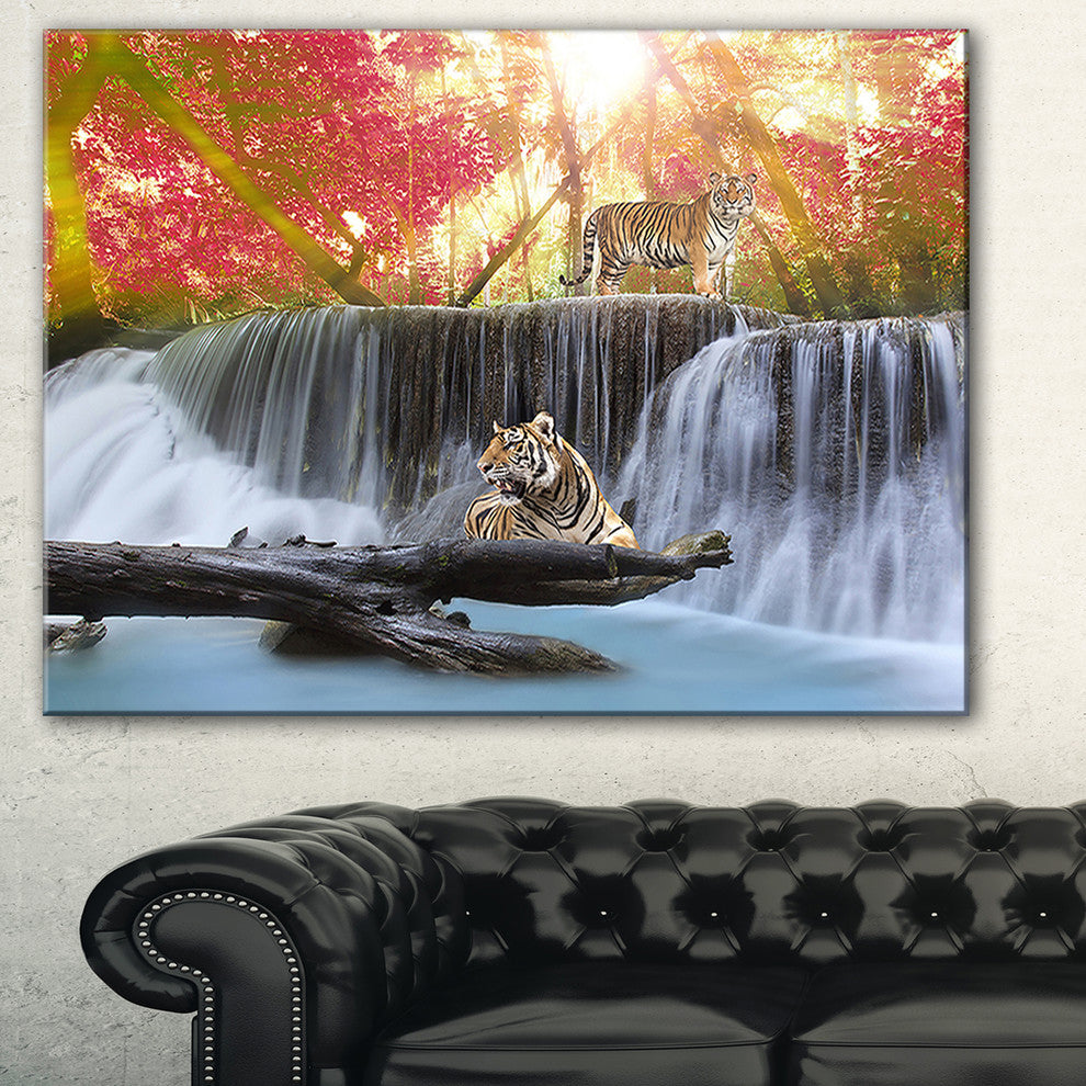 "Tiger in the Jungle" Photography Canvas Print, 32"x16"