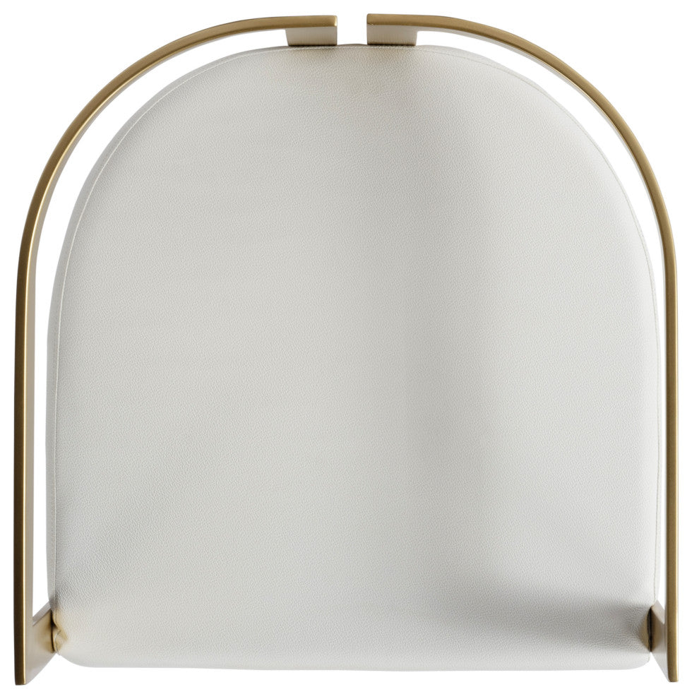 Clarence Faux Leather 35" Barstool, Polished Gold