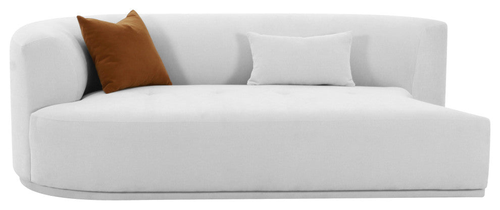 Fickle Grey Velvet Modular LAF Loveseat - Grey
