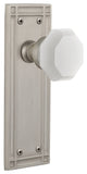 Mission Plate Single Dummy Waldorf White Milk Glass Knob, Satin Nickel