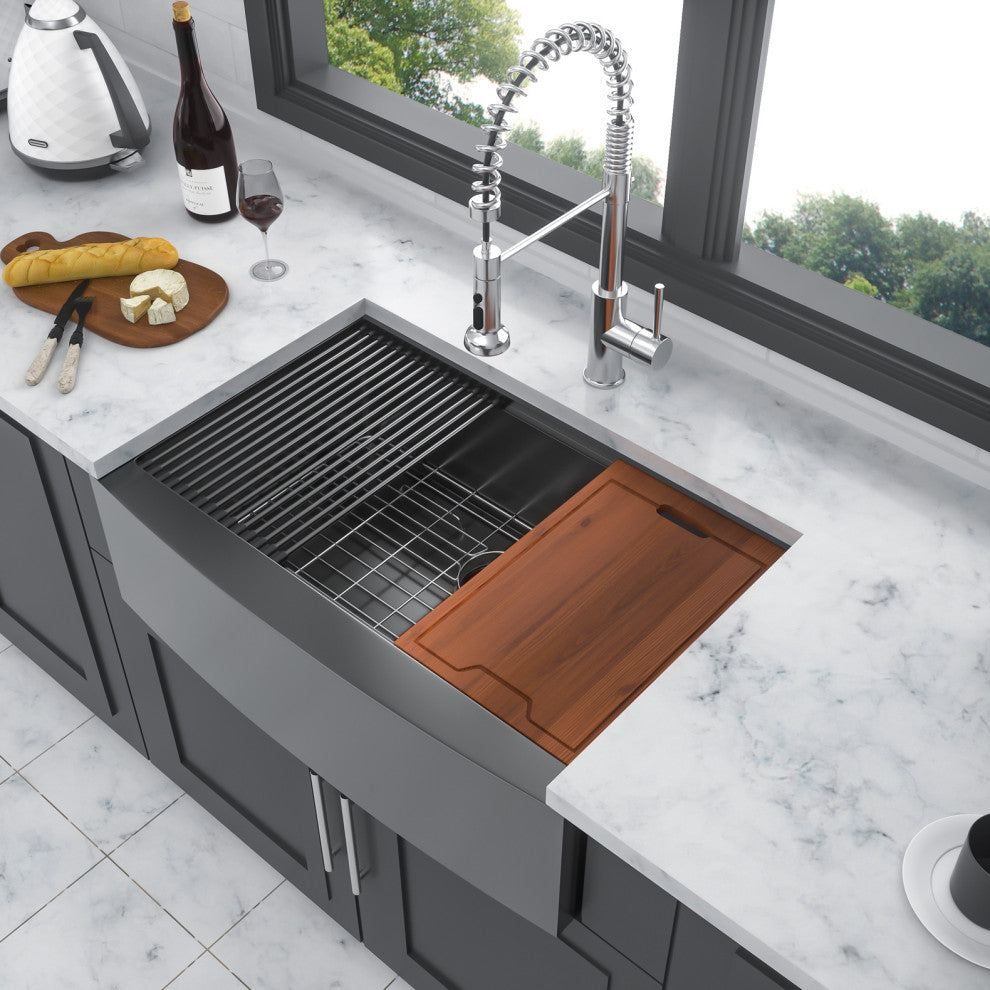 21'' W Single Bowl Stainless Steel Farmhouse Kitchen Sink