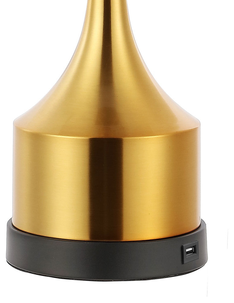 Cooper 26" French Country Iron Table Lamp, USB Charging, Set of 2, Gold