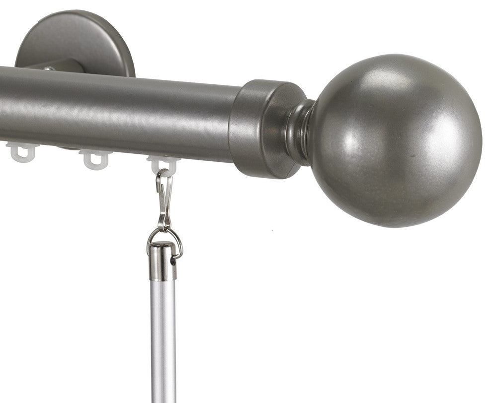 Deco Traverse 1 With Ball 28 Finial, Silver, 72
