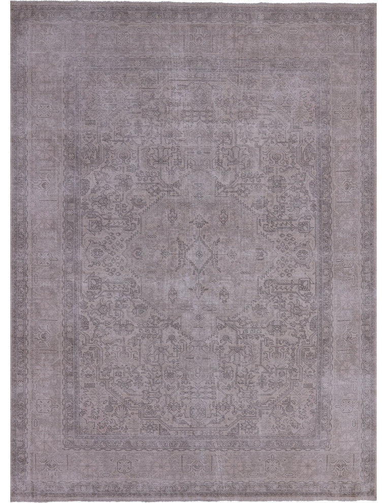 9' 6" X 12' 1" Hand Knotted Persian Vintage White Wash Rug Q8507