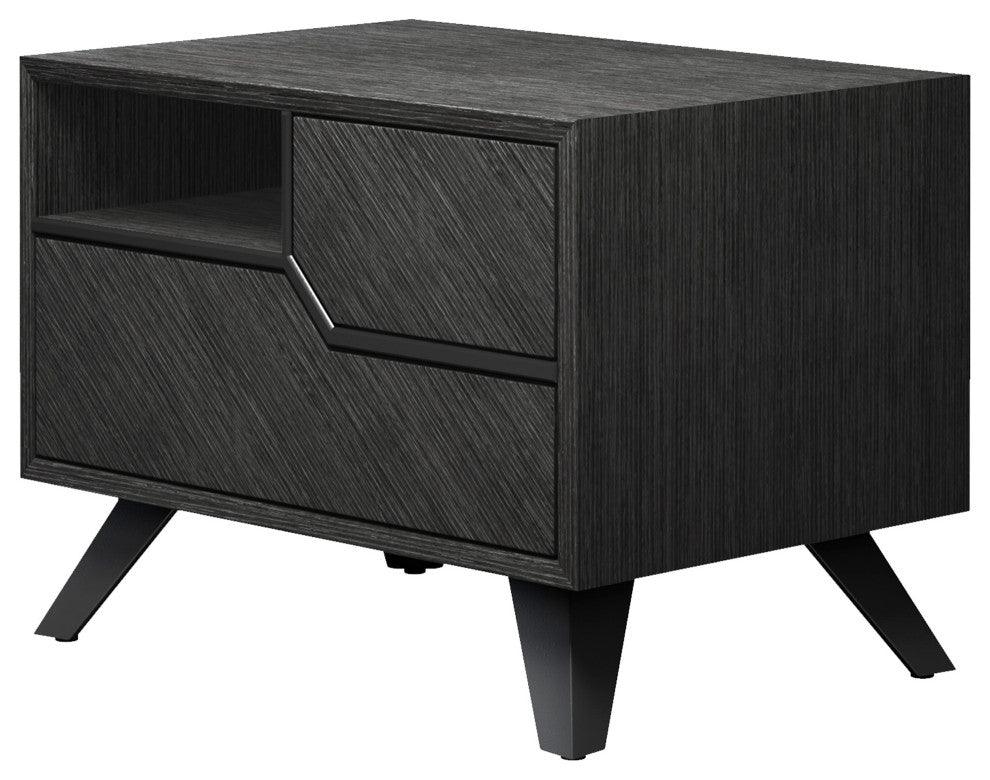 Rivington Nightstand, Gray Oak, Right-Facing