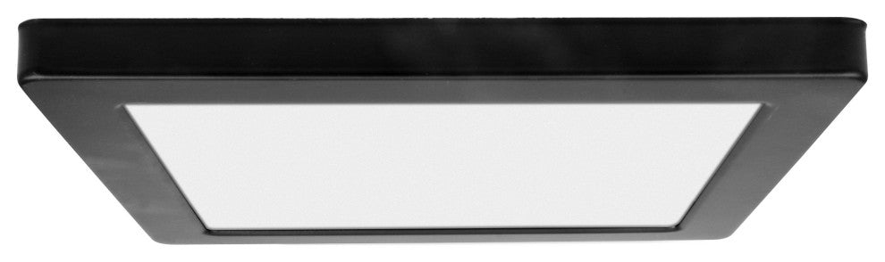 ModPLUS 9" Square Flush Mount, Dimmable, Black, Acrylic Lens, Dedicated LED