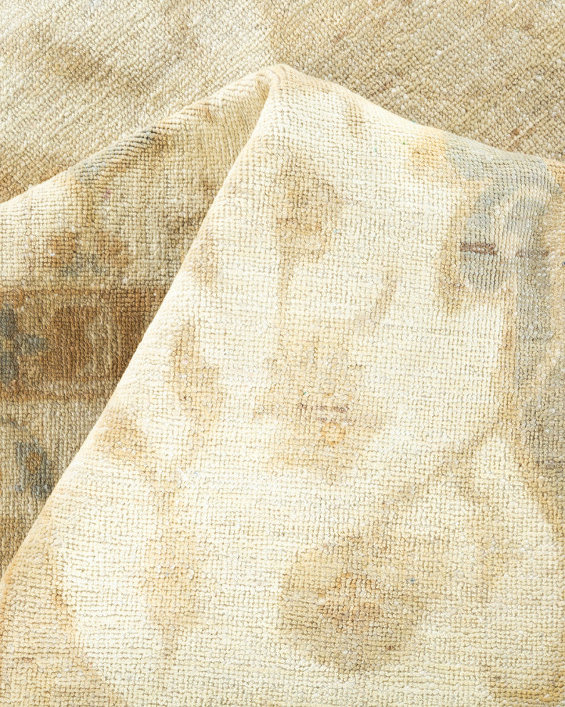 Eclectic, One-of-a-Kind Hand-Knotted Area Rug Ivory, 5'10"x13'4"