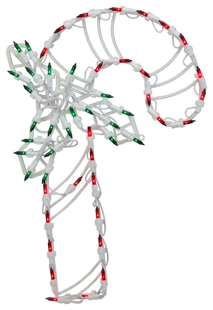 18" LED Lighted Candy Cane Christmas Window Silhouette Decoration
