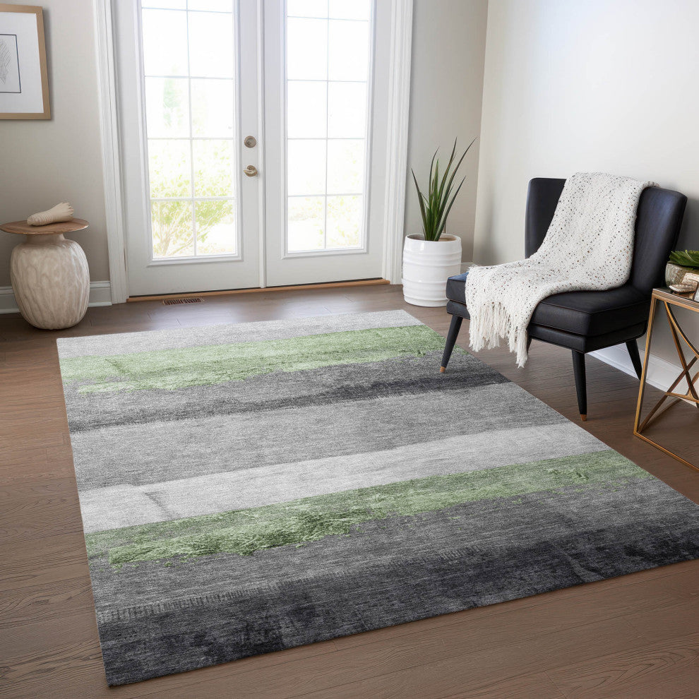 Machine Washable Indoor/Outdoor Chantille ACN1883 Aloe 3' x 5' Rug