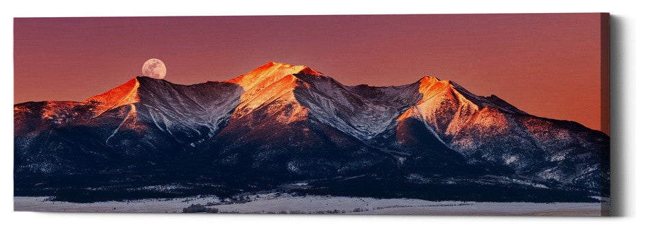 Epic Graffiti "Mount Princeton Moonset" by Darren White, Giclee Canvas, 20"x60"
