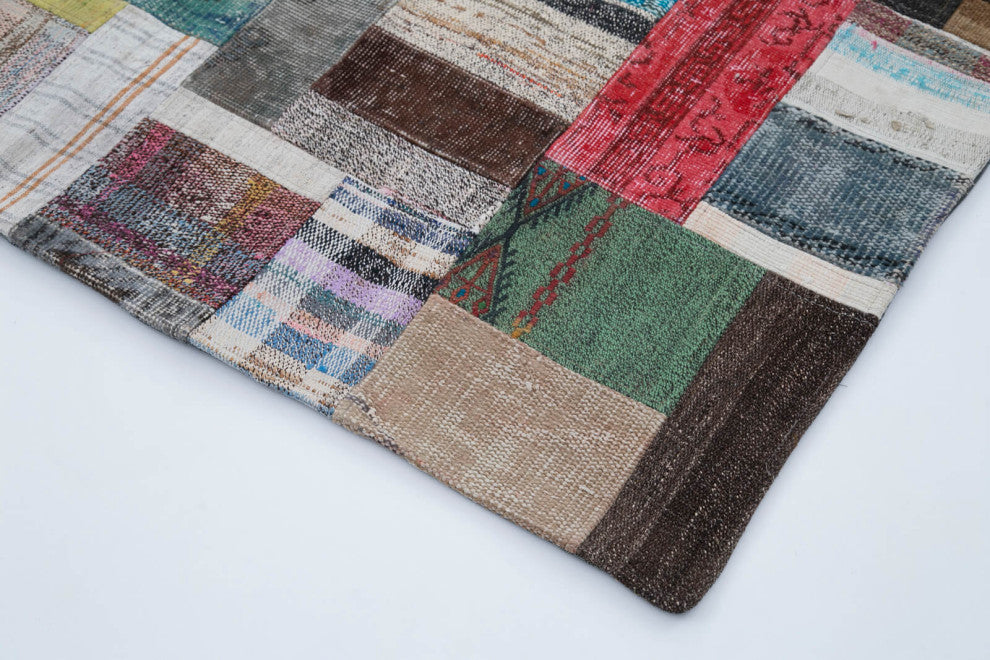 Rug N Carpet - Handmade Turkish 6' 7'' x 9' 8'' Rustic Patchwork Kilim Rug