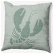 20x20" Lobster Nautical Decorative Indoor Pillow, Sage