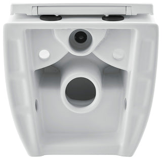 Ivy Wall Hung Elongated Toilet Bowl 0.8/1.28 GPF Dual Flush, Black Hardware