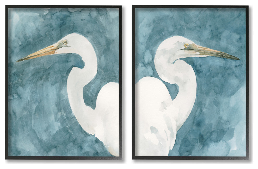 Nautical Cranes Bird Portraits Abstract Blue Sky,24 x 30