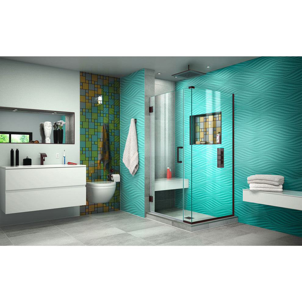 DreamLine Unidoor Plus 34"x34.38"x72" Shower Enclosure, Oil Rubbed Bronze