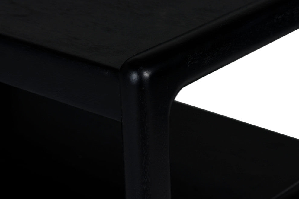 Chris Solid Wood Side Table - Charcoal