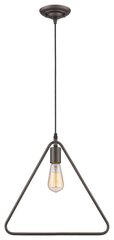 Ironclad 1-Light Rubbed Bronze Ceiling Mini Pendant 15"