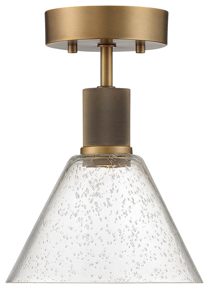 Access Port Nine 1-Light Martini LED Semi-Flush Brushed Brass