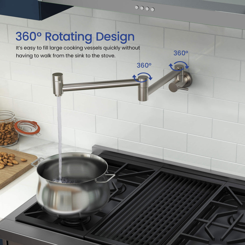 Circular Pot Filler, Brushed Nickel
