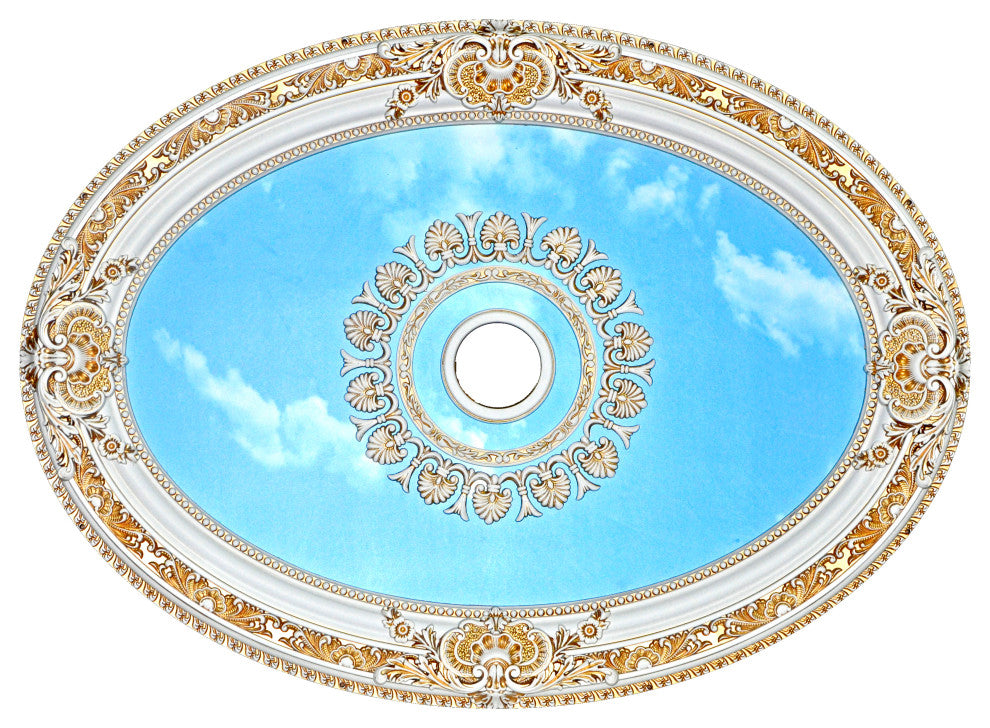 Artistry Lighting, Oval 43"x32" Antique White Ceiling Medallion (ART0811-F1-022)