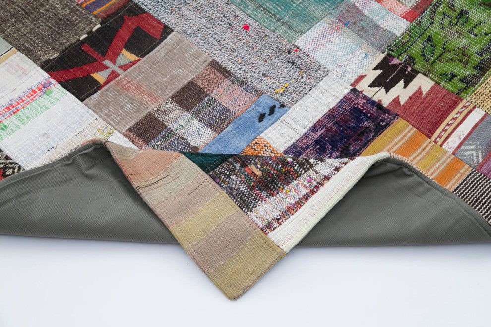 Rug N Carpet - Handmade Anatolian 7' 11'' x 10' 2'' Tribal Patchwork Kilim Rug