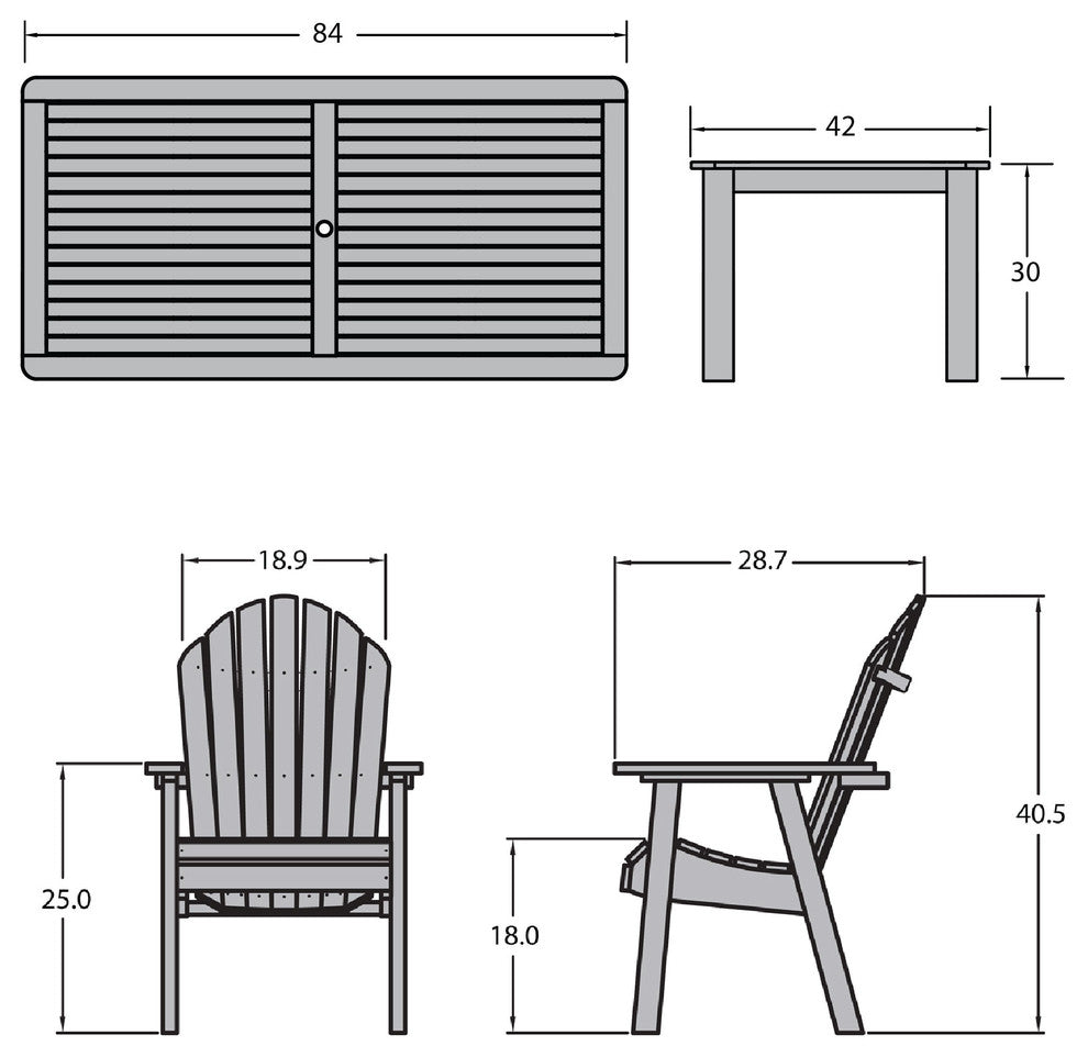 Hamilton 7-Piece Rectangle Dining Set, Weathered Acorn