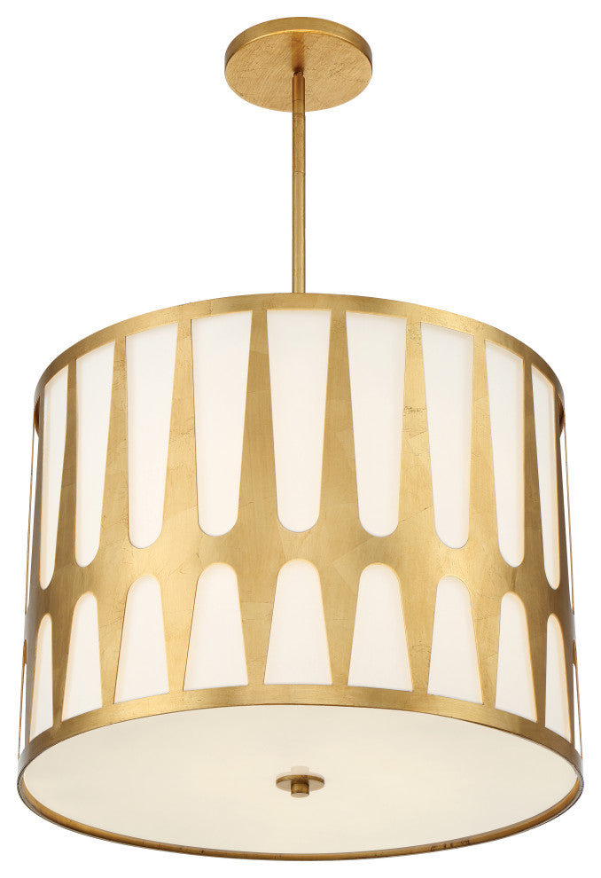 Royston Five Light Pendant in Antique Gold
