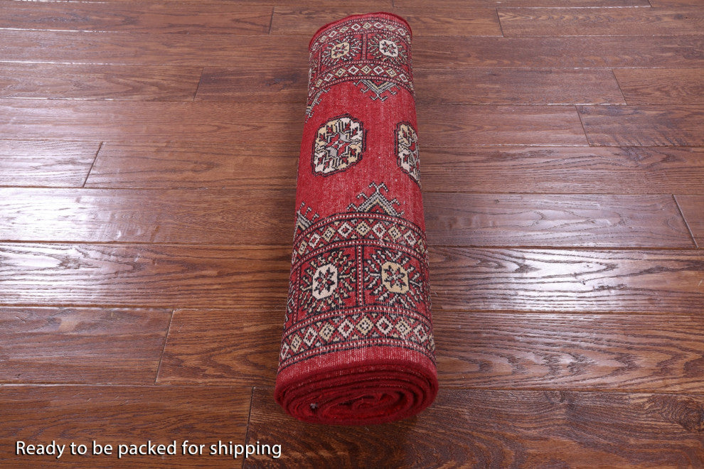 Signed Silky Bokhara Handmade Runner Rug 2' 7" X 8' 6" - Q13774