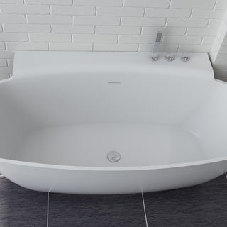 ADM Round Freestanding Bathtub, Matte White, 62.2"