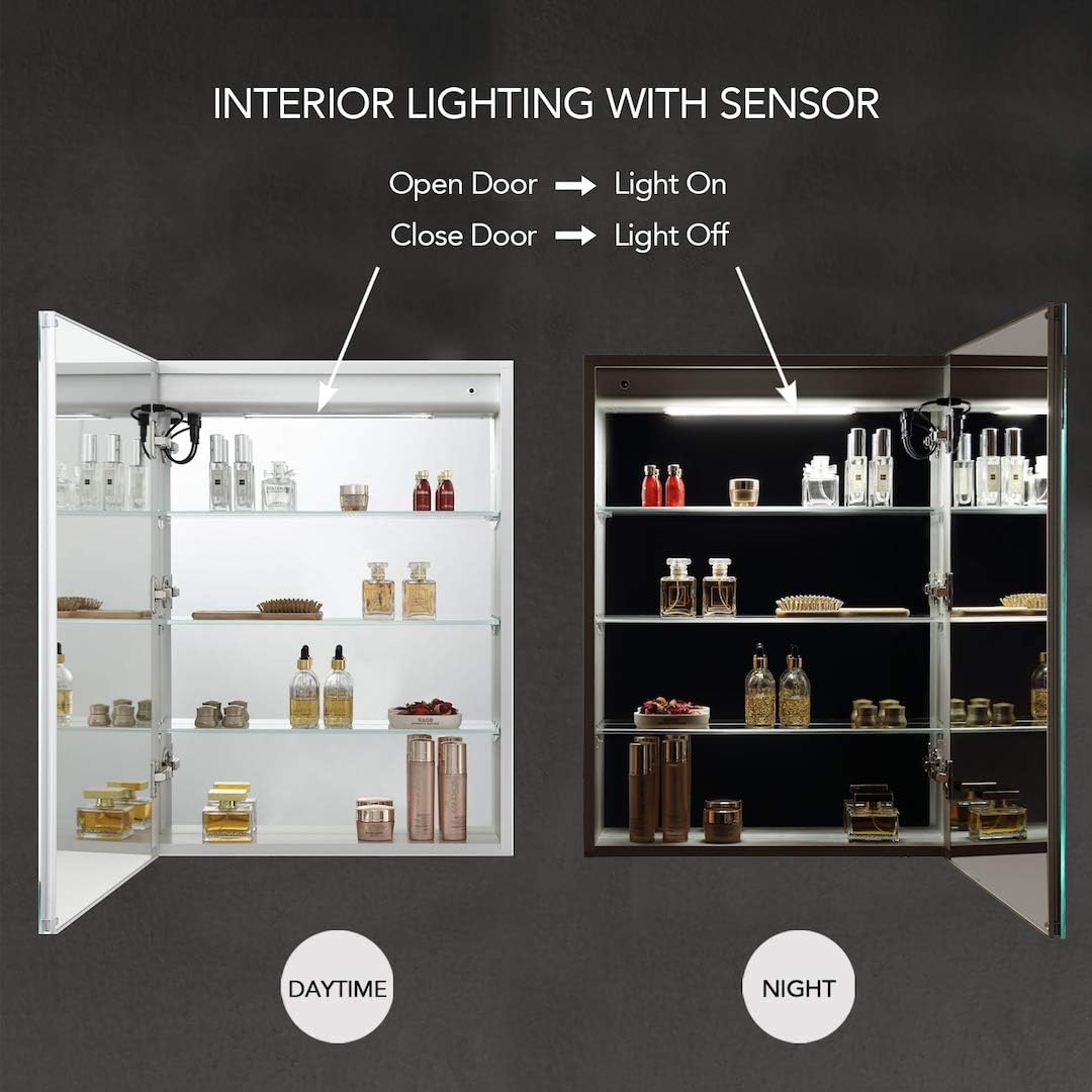 LED Medicine Cabinet With Defogger, 24/R