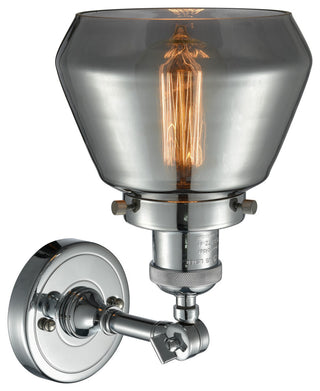 Fulton 1-Light Sconce, Smoked Glass, Polished Nickel