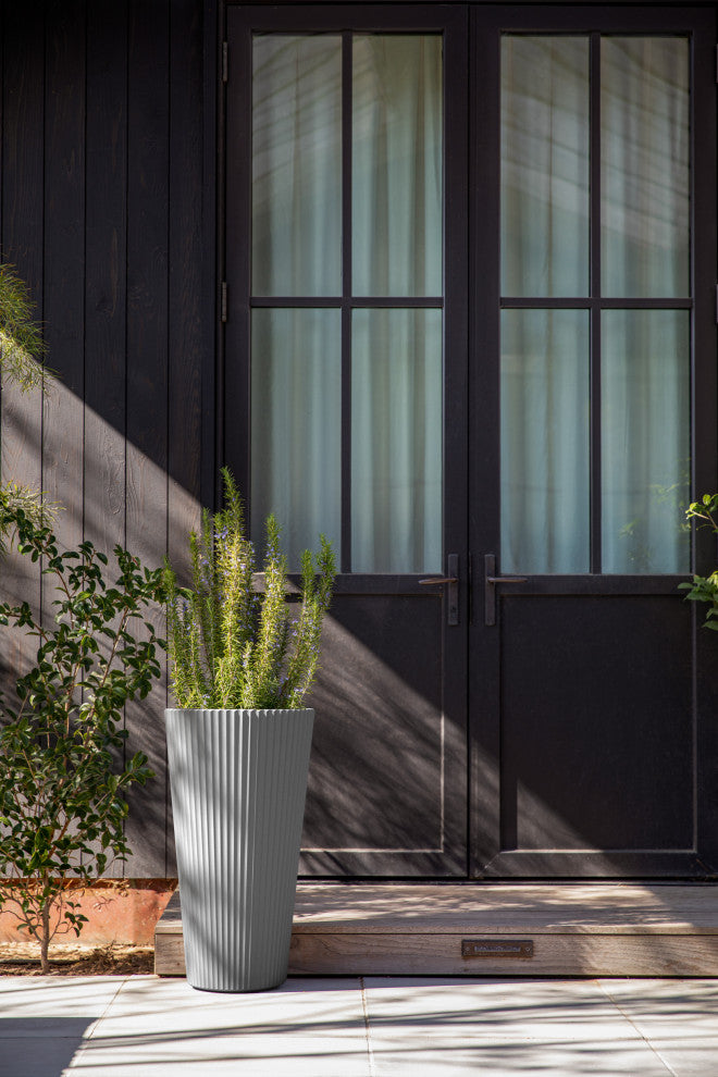 Veradek Demi Series Tall 26" Planter, Gray, 2 Pack