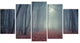 "Retro Style Misty Path in Forest" Landscape Photo Wall Art, 5 Panels, 60"x32"