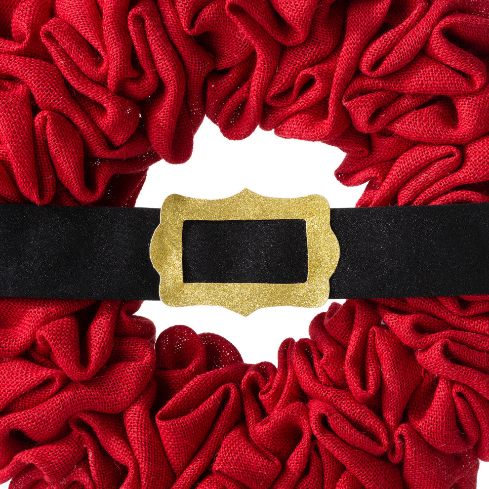 18"D Christmas Red With Belt Fabric Wreath