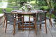 7-Piece Eucalyptus Lazy Susan Dining Set With 6 Stacking Rope Armchairs