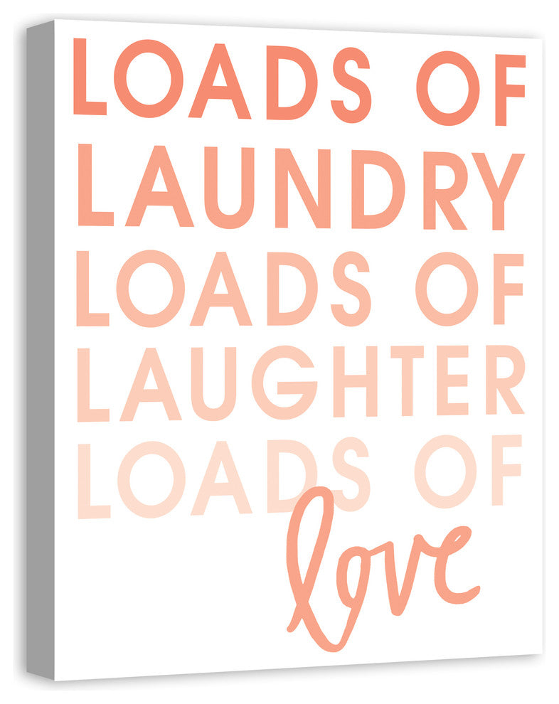 Loads of Laundry, Laughter, and Love Wall Art, Pink, 24x30
