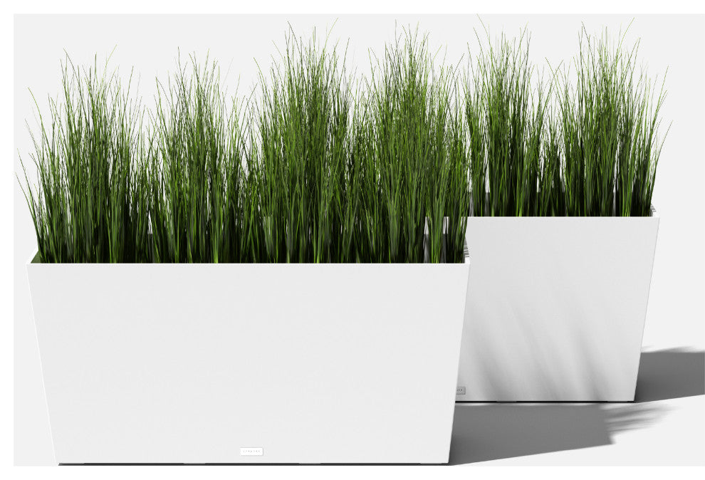 Midori Trough Planter, White, 39 Inch, 2 Pack