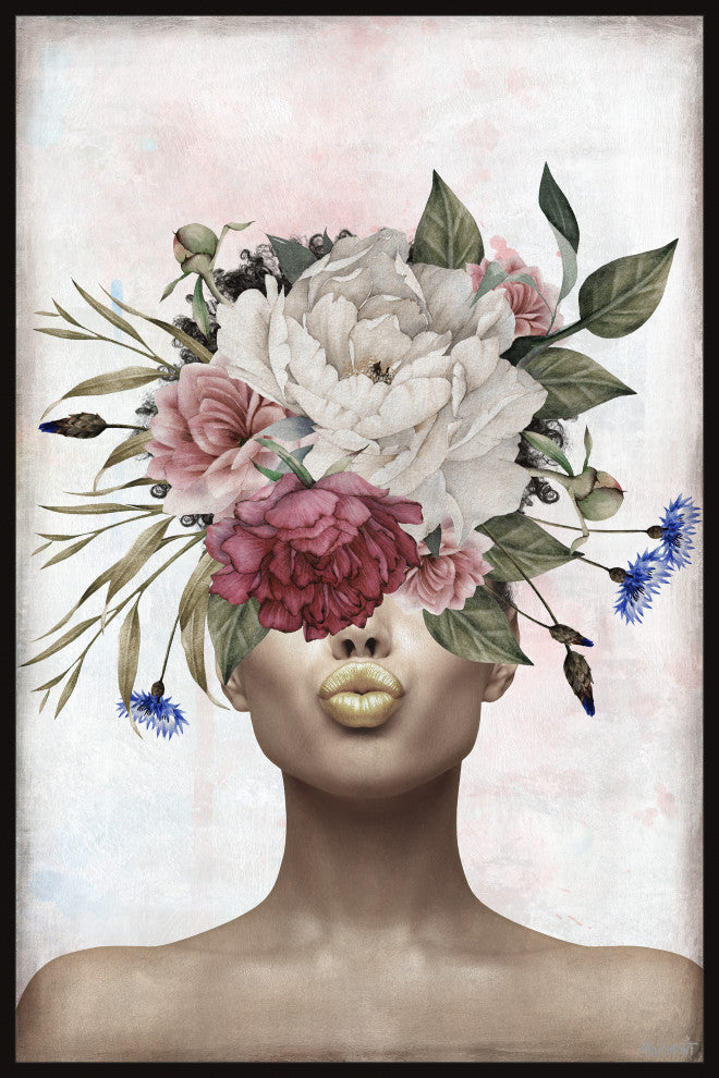 "Sealed With a Kiss" Floater Framed Painting Print on Canvas, 30x45