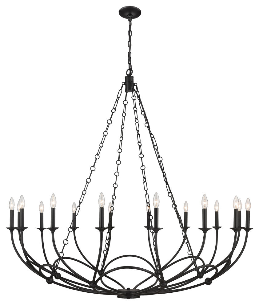 Zlite 3500-16MB 16-Light Chandelier, Matte Black