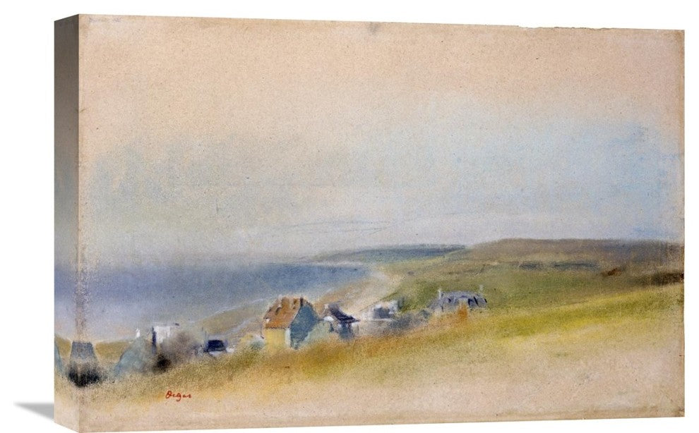 "Houses On The Cliff Edge at Villers-Sur-Mer" Artwork, 22" x 14"