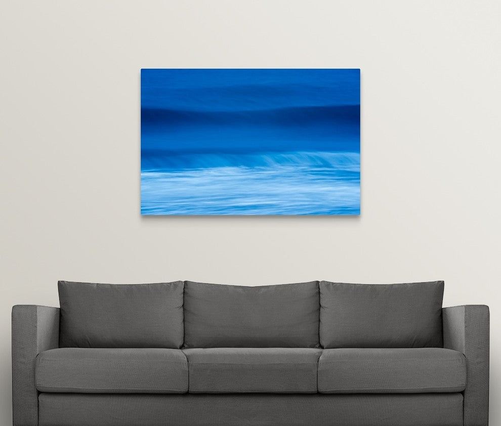 "Blue Waves" Wrapped Canvas Art Print, 48"x32"x1.5"