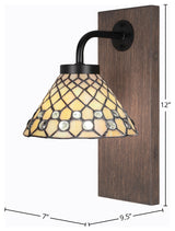 Oxbridge Wall Sconce, Matte Black & Painted Distressed Metal, 7" Starlight Art