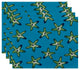18"x14" Soft Starfish, Geometric Print Placemat, Turquoise, Set of 4