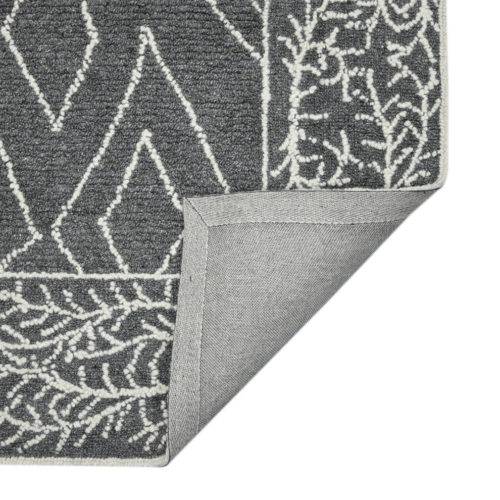 Berlin Oxbow Area Rug, Dark Gray, 9'' x 13'', Geometric