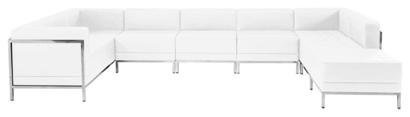 Hercules Imagination Series Melrose White Leather U-Shape Sectional