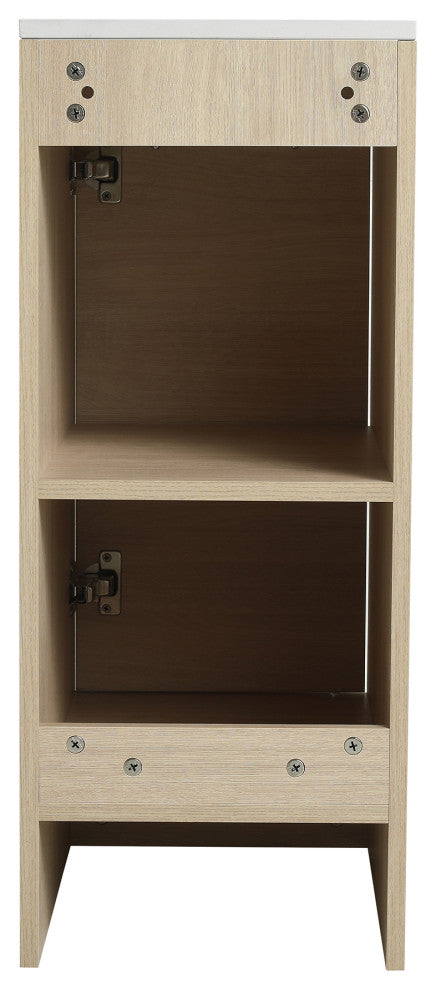 12 inch Plywood Freestanding Bathroom Vanity Set with Shelf and Slate Top