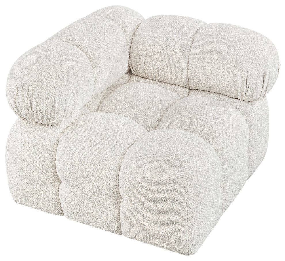 Ames Boucle Fabric Modular Chair, Cream, Corner Chair