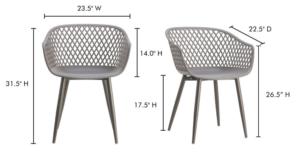 Piazza Outdoor Chair Gray, Set of 2